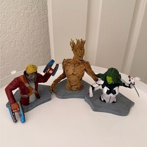 Guardians of the Galaxy Figurine Set Lot of 3 Toys Figures Disney Marvel